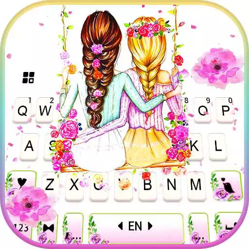 Play Best Friends Floral Keyboard Theme APK