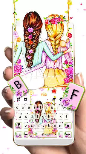 Play Best Friends Floral Keyboard Theme  and enjoy Best Friends Floral Keyboard Theme with UptoPlay