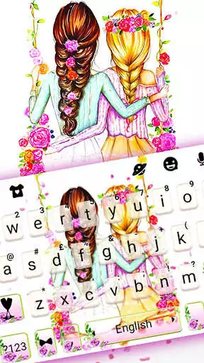 Play Best Friends Floral Keyboard Theme as an online game Best Friends Floral Keyboard Theme with UptoPlay