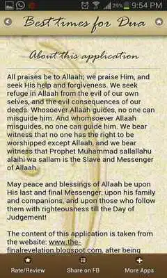 Play Best Times to Supplicate (dua)