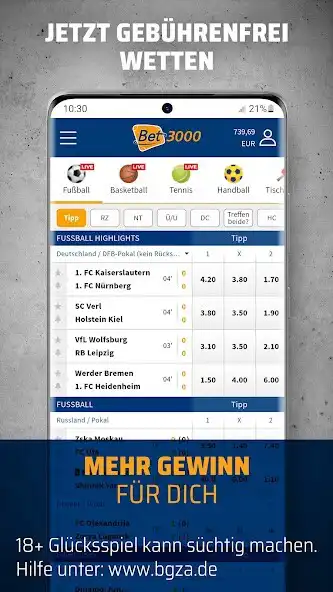Play Bet3000 Sportwetten App as an online game Bet3000 Sportwetten App with UptoPlay