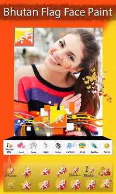 Play Bhutan Flag Face Paint