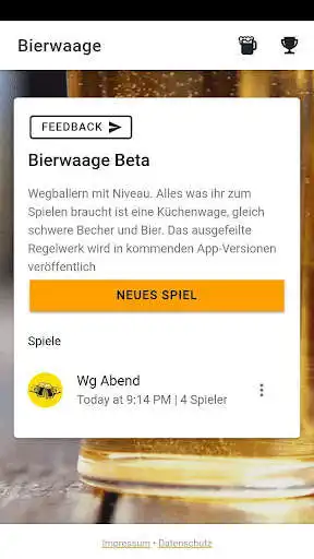 Play Bierwaage Trinkspiel as an online game Bierwaage Trinkspiel with UptoPlay
