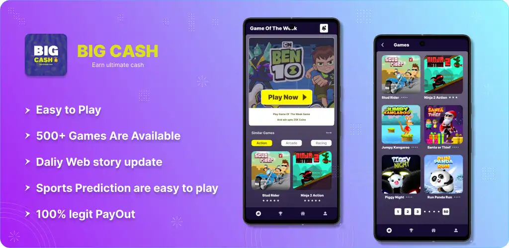 Play Bigearn - Win big real cash  and enjoy Bigearn - Win big real cash with UptoPlay