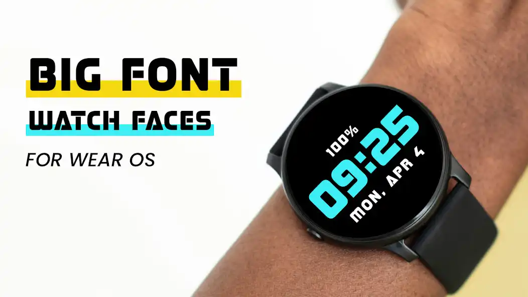 Play Big Font Watchface for Wear OS  and enjoy Big Font Watchface for Wear OS with UptoPlay