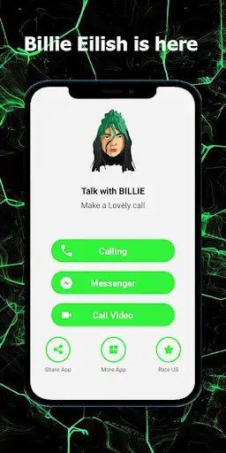 Play Billie Eilish - Video call & chat  and enjoy Billie Eilish - Video call & chat with UptoPlay