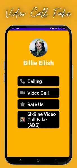 Play Billie Eilish Video Call Fake as an online game Billie Eilish Video Call Fake with UptoPlay