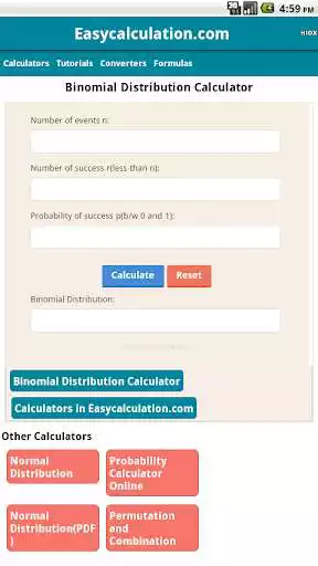 Play APK Binomial Distribution Calci  and enjoy Binomial Distribution Calci with UptoPlay com.hiox.binomialdistribution