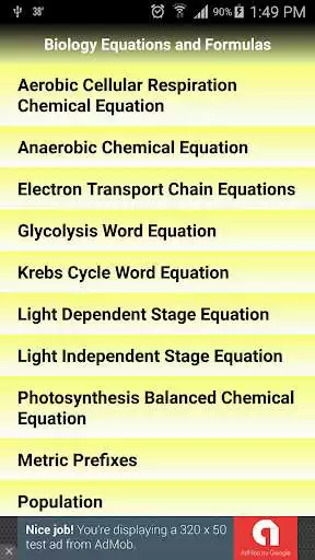 Play Biology Equations  Formulas