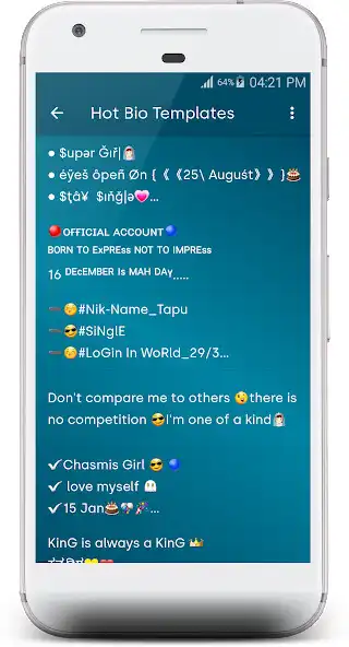 Play APK Bio Quote Ideas  and enjoy Bio Quote Ideas with UptoPlay studio.love.in.fall.cool_bio_ideas