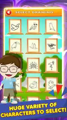 Play Birds Drawing and Coloring Books