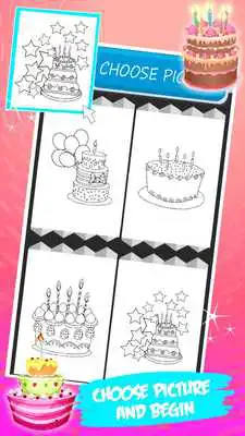 Play Birthday Cake Coloring Book