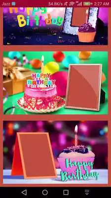 Play Birthday Cake Photo Frame :Name Text on Cakes