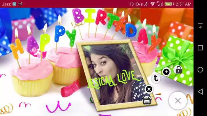 Play Birthday Cake Photo Frame :Name Text on Cakes