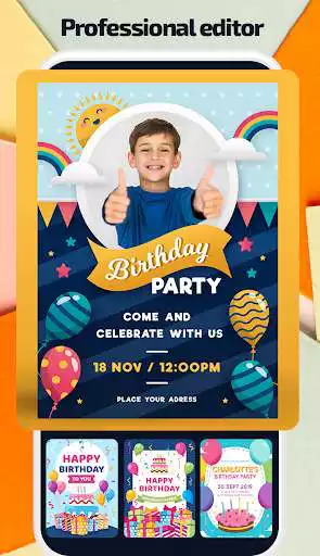Play Birthday Invitation Maker : Invitation Card Maker as an online game Birthday Invitation Maker : Invitation Card Maker with UptoPlay