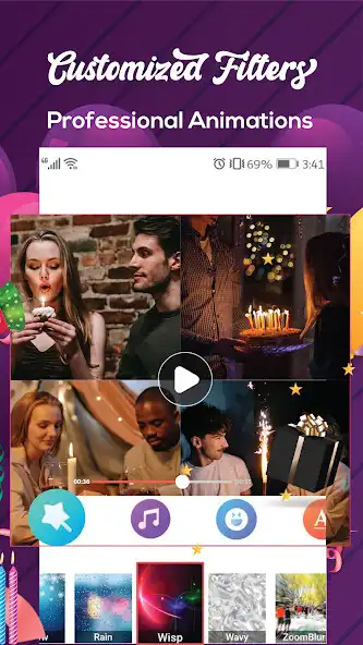 Play Birthday Slideshow video maker as an online game Birthday Slideshow video maker with UptoPlay