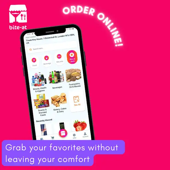 Play bite-at: Food,Grocery Delivery as an online game bite-at: Food,Grocery Delivery with UptoPlay