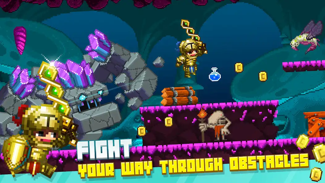 Play Bit Heroes Runner: Pixel Blitz as an online game Bit Heroes Runner: Pixel Blitz with UptoPlay