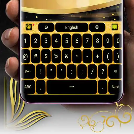 Play Black and gold keyboard theme APK