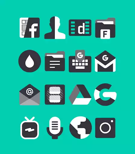Play Black and White - Icon Pack as an online game Black and White - Icon Pack with UptoPlay