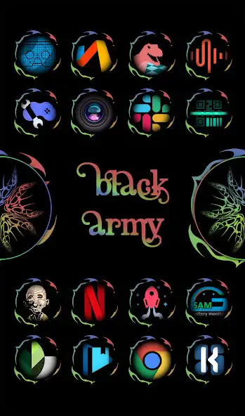 Play Black Army Omni - Icon Pack  and enjoy Black Army Omni - Icon Pack with UptoPlay