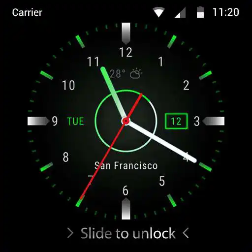 Free play online Black clock lock screen for android phone  APK