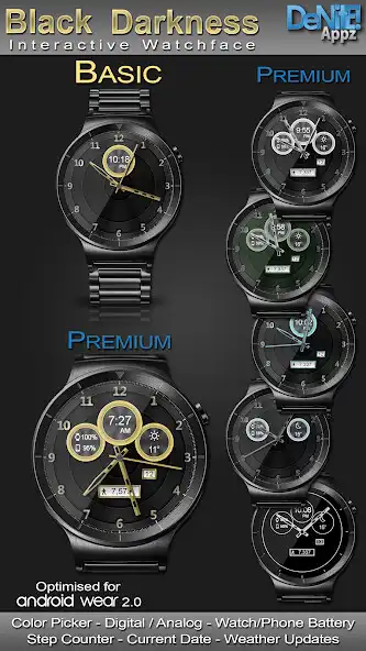 Play Black Darkness HD WatchFace  and enjoy Black Darkness HD WatchFace with UptoPlay