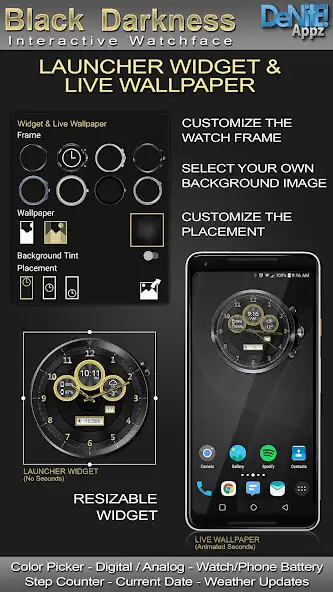 Play Black Darkness HD WatchFace as an online game Black Darkness HD WatchFace with UptoPlay