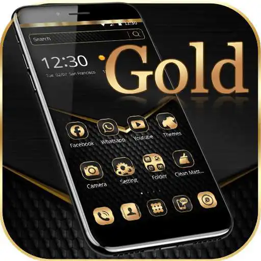 Free play online Black Gold Theme Wallpaper  APK