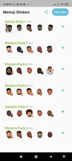 Play Black Men Memoji Stickers for WhatsApp as an online game Black Men Memoji Stickers for WhatsApp with UptoPlay