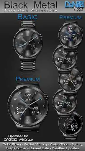 Play Black Metal HD Watch Face  and enjoy Black Metal HD Watch Face with UptoPlay