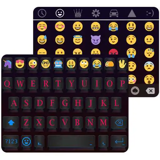 Run free android online Black Neon Wallpaper for Emoji Keyboard APK