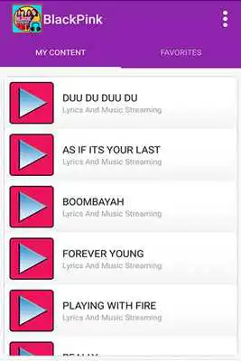 Play ﻿BlackPink Music and Lyric