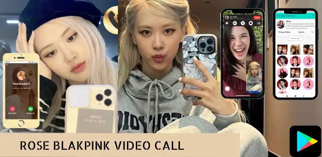 Play BLACKPINK ROSE KPOP VIDEOCALL as an online game BLACKPINK ROSE KPOP VIDEOCALL with UptoPlay