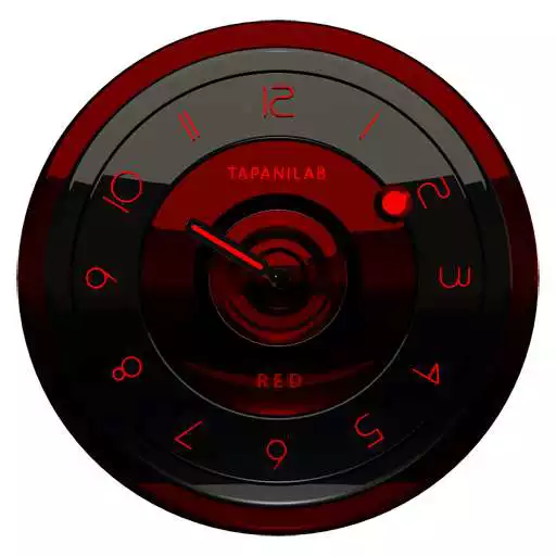 Free play online Black Red analog clock widget  APK