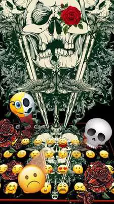 Play Black Rose Skull Keyboard
