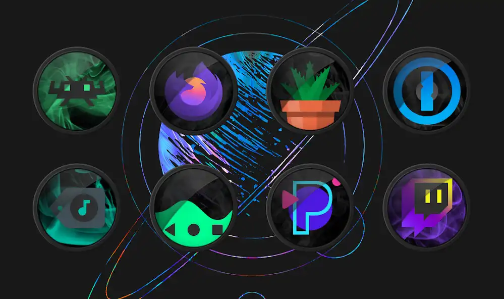 Play Black Smoke Rings Icon Pack  and enjoy Black Smoke Rings Icon Pack with UptoPlay