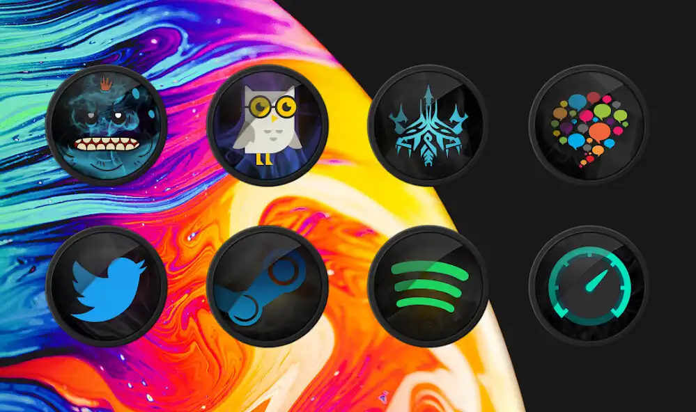 Play Black Smoke Rings Icon Pack as an online game Black Smoke Rings Icon Pack with UptoPlay
