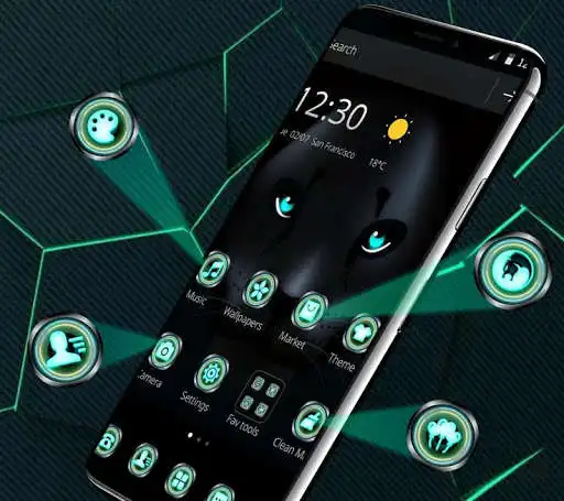Play APK Black Tech Leopard Theme  and enjoy Black Tech Leopard Theme with UptoPlay com.launcher.theme.t211808946