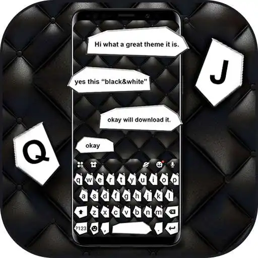 Play Black White Message Keyboard Theme APK