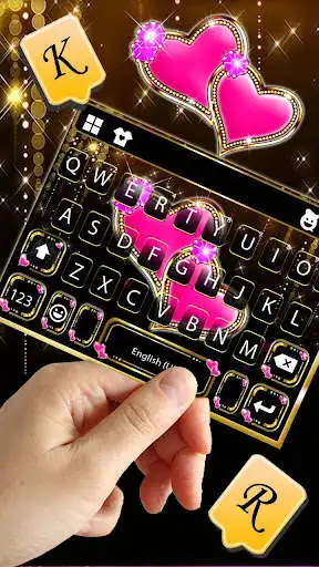 Play Bling Pink Hearts Keyboard Theme as an online game Bling Pink Hearts Keyboard Theme with UptoPlay