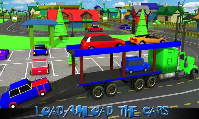 Play Blocky Car Transporter Truck