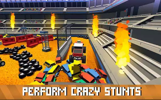 Play Blocky Monster Truck: Stunts Arena as an online game Blocky Monster Truck: Stunts Arena with UptoPlay