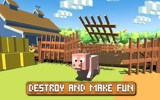 Play Blocky Pig Simulator 3D as an online game Blocky Pig Simulator 3D with UptoPlay