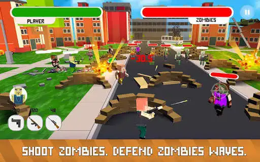 Play Blocky Shooter: Zombie Survival as an online game Blocky Shooter: Zombie Survival with UptoPlay