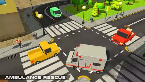 Play Blocky US Fire Truck & Army Ambulance Rescue Game as an online game Blocky US Fire Truck & Army Ambulance Rescue Game with UptoPlay