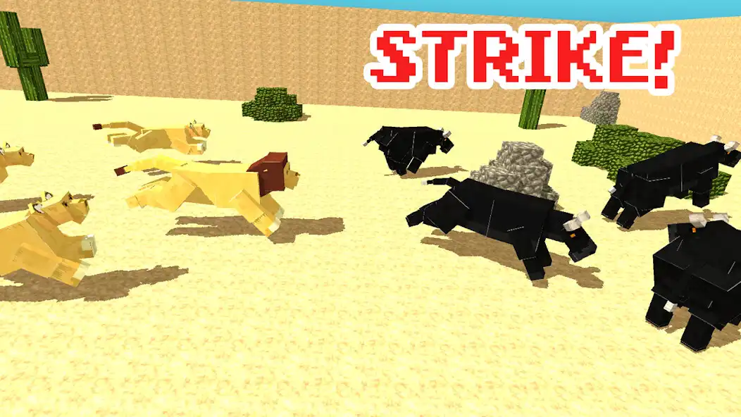 Play Blocky Wild Park: Lions Raid as an online game Blocky Wild Park: Lions Raid with UptoPlay