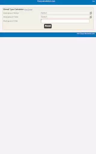 Play Blood Type Calculator as an online game Blood Type Calculator with UptoPlay