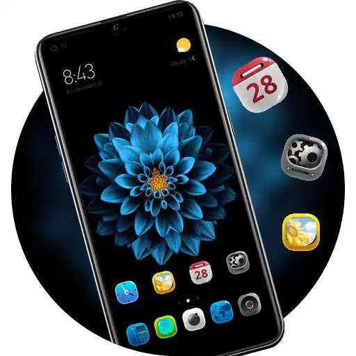 Play Blooming Blue flowers Dark theme Exquisite paint APK