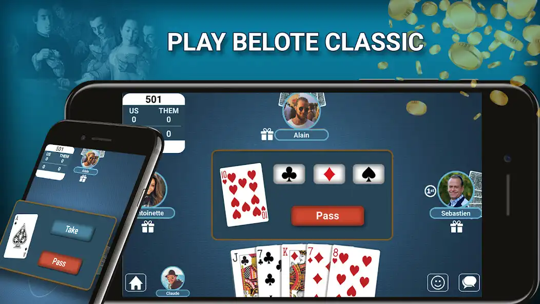 Play Blot Belote Coinche Online  and enjoy Blot Belote Coinche Online with UptoPlay